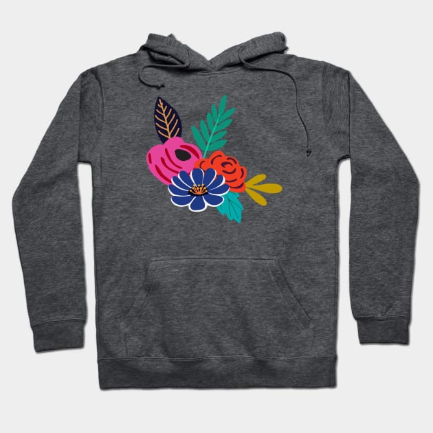 Bright boho hand drawn flowers Hoodie by Jennifer Ladd